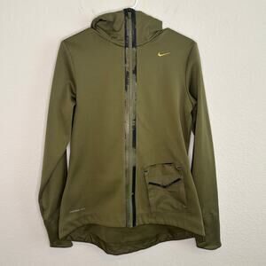NIKE Therma Fit Beautility Jacket Women Sz Large Green Full Zip Hoodie